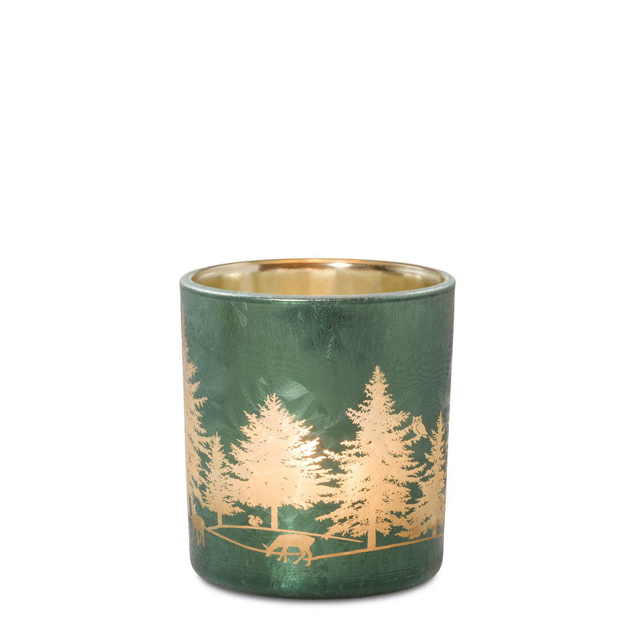Winter Tree Farm Tea Light Candle Holder