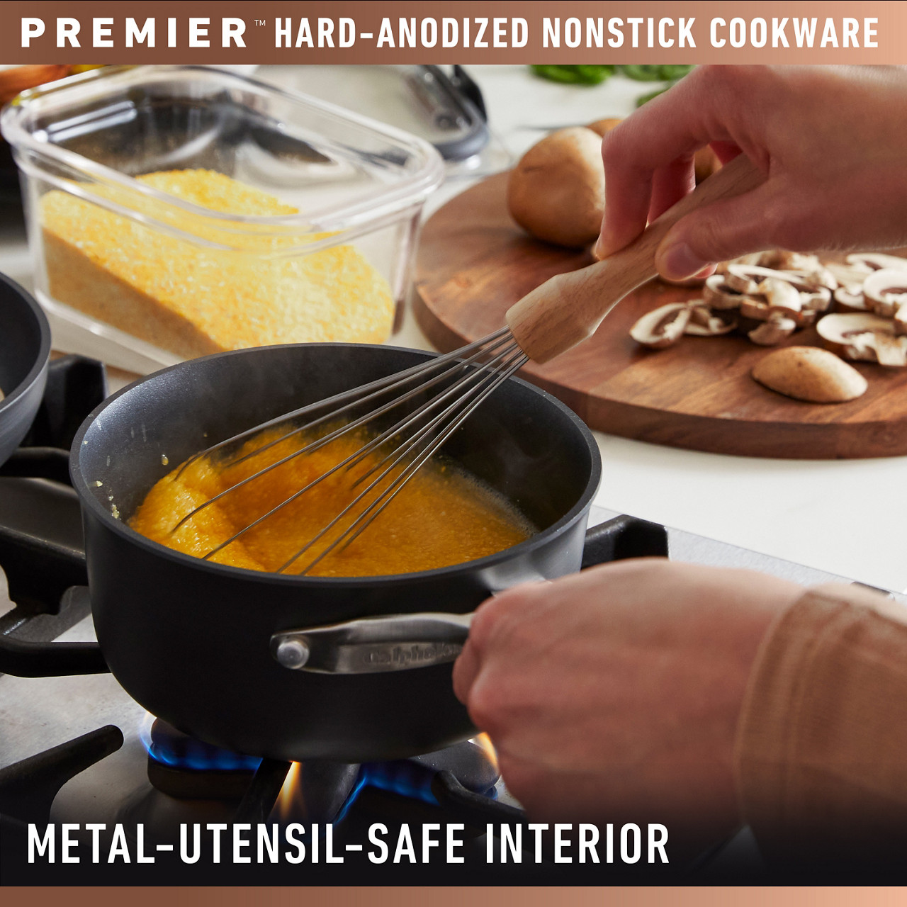 Premier™ Hard-Anodized Nonstick Cookware, 13-Piece Pots and Pans