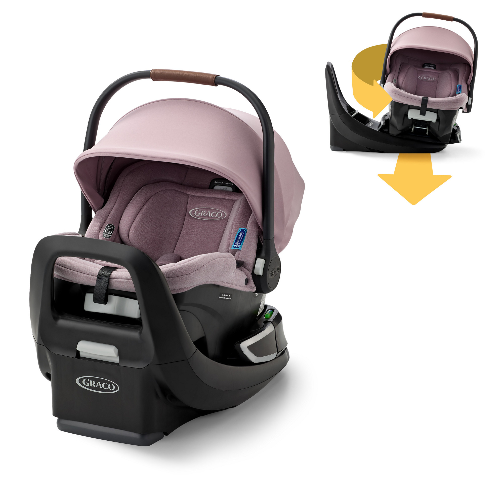 Graco Snugride® Turn & Slide Rotating Infant Car Seat, Mulberry