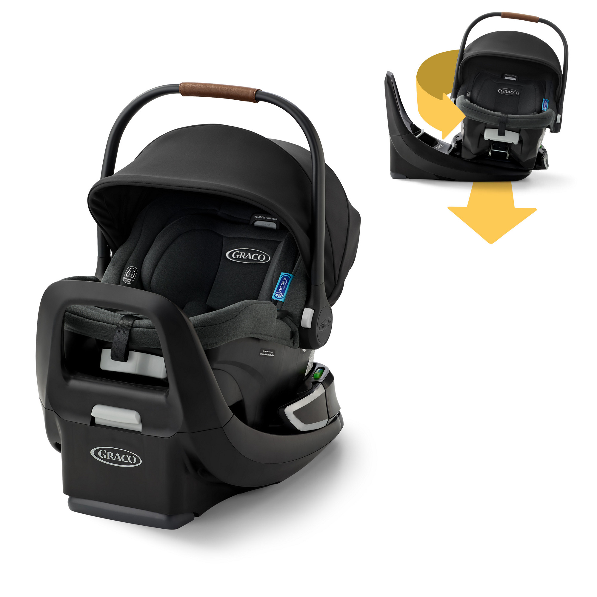 Graco Snugride® Turn & Slide Rotating Infant Car Seat, Noir