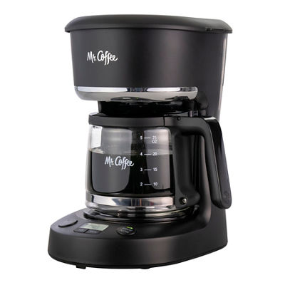 Mr. Coffee&reg; 5-Cup Programmable Coffee Maker, 25 oz. Mini Brew, Brew Now or Later, with Water Filtration and Nylon&nbsp;Filter