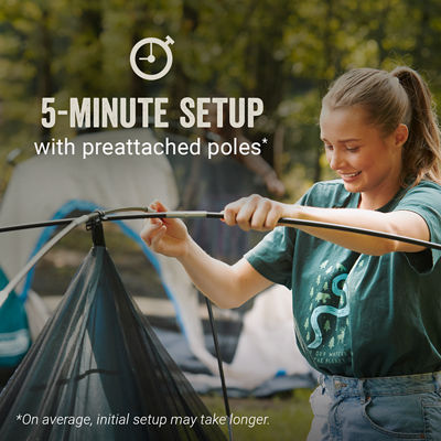 sky dome 5 minute setup with pre attached poles
