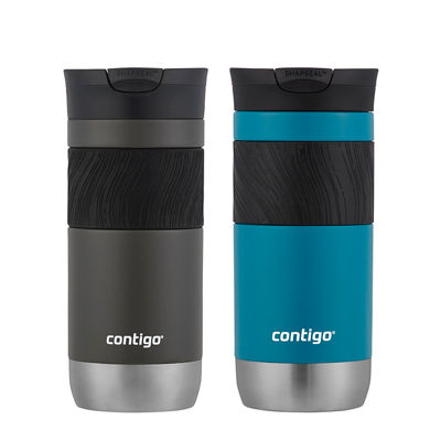 Byron 2.0 Stainless Steel Travel Mug with SNAPSEAL Lid and Grip, 16 oz, 2-Pack