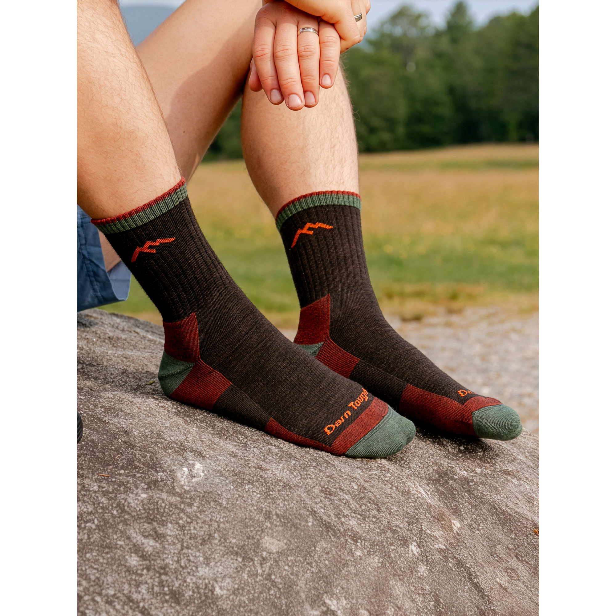 Marmot Darn Tough Men's Hiker Micro Crew Midweight Hiking Socks in Darn Tough Walnut | Merino Wool