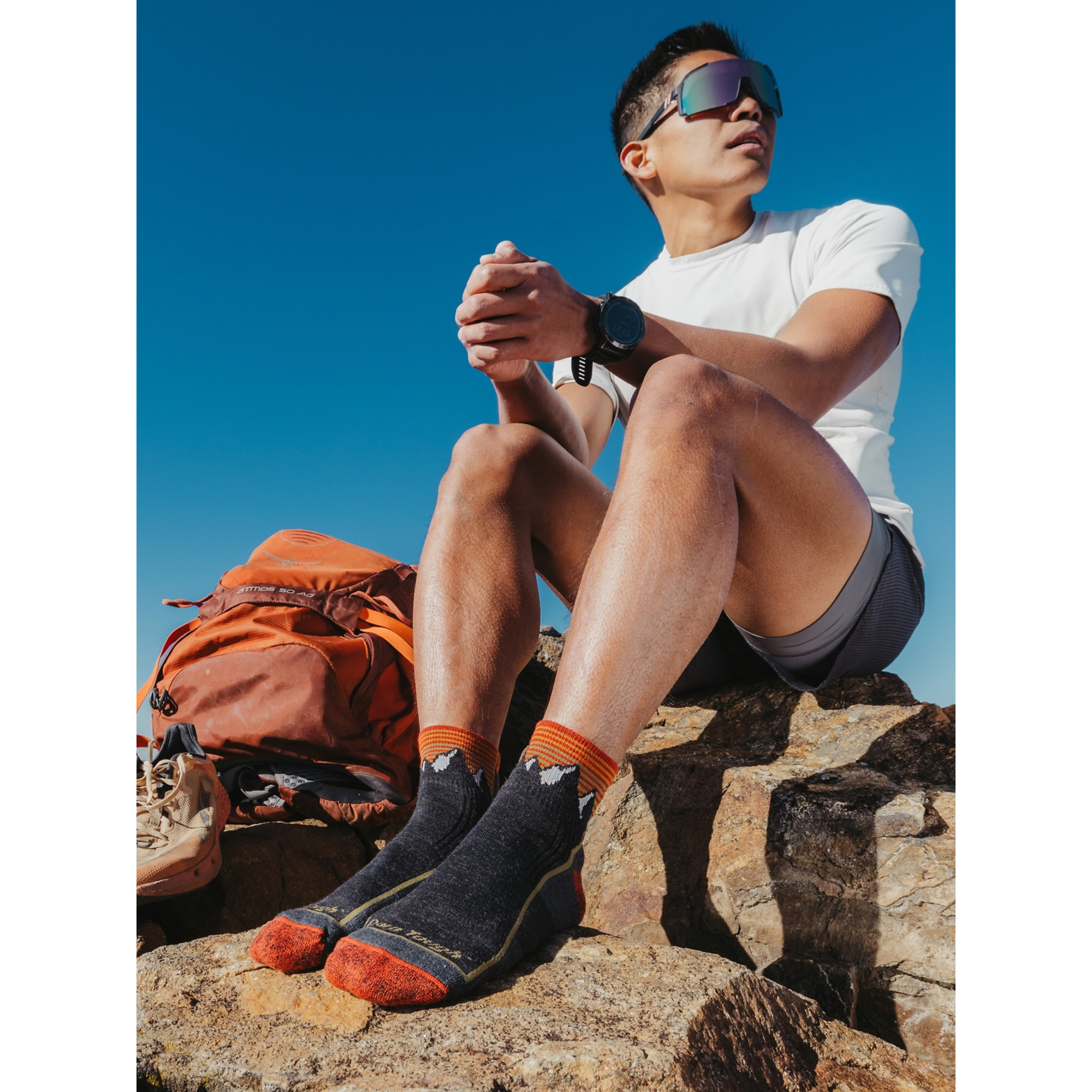 Marmot Men's Hiker 1/4 Midweight with Cushion Hiking Socks in Darn Tough Mountain Gray | Merino Wool