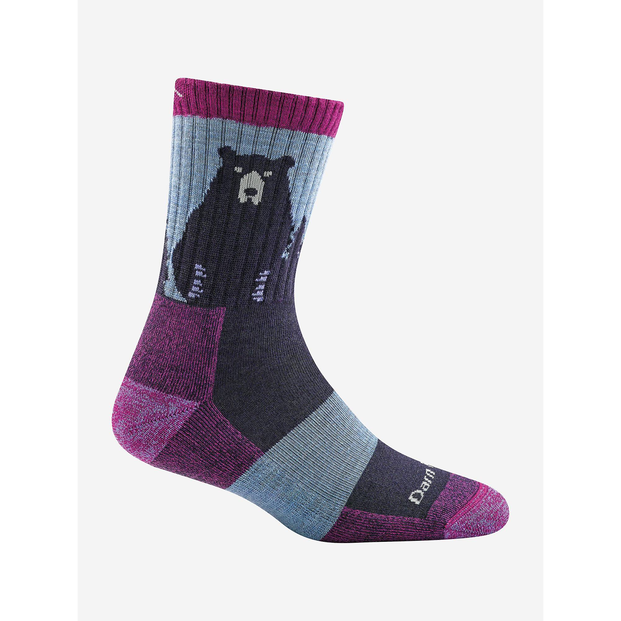 Marmot Darn Tough Women's Bear Town Micro Crew Lightweight Hiking Socks in Darn Tough Purple | Merino Wool
