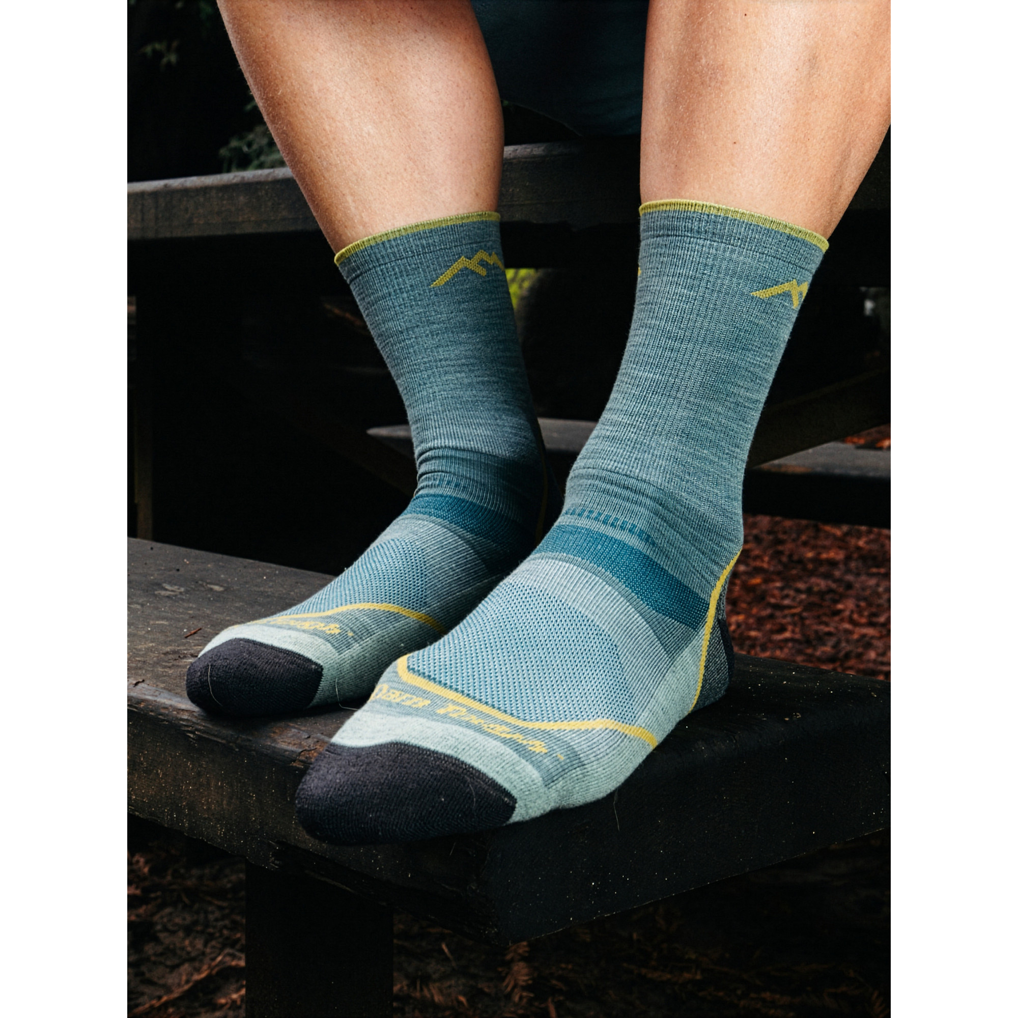 Marmot Darn Tough Men's Light Hiker Micro Crew Lightweight Hiking Socks in Darn Tough Seafoam | Merino Wool