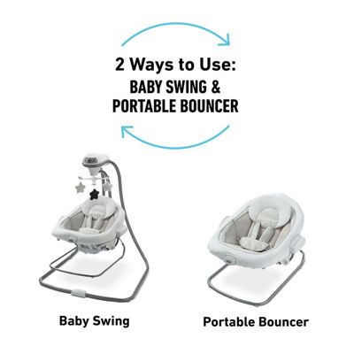 Baby swing that converts into portable baby bouncer
