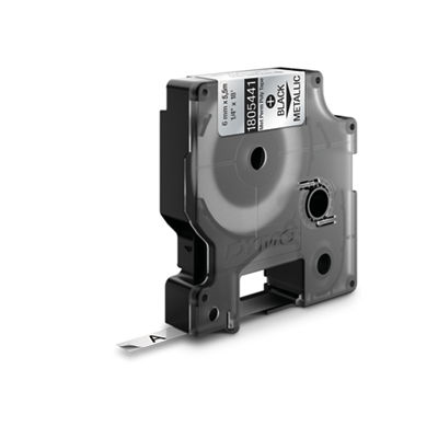 DYMO Industrial Permanent Polyester Labels, 3/8", Black on Clear