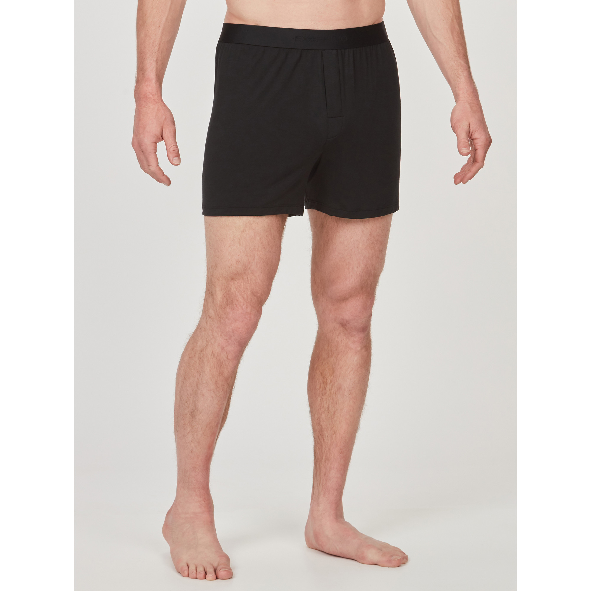 Ex Officio Men's Everyday Breathable Wicking Anti Odor Boxer in Black (E14105) | Size Large | HisRoom.com