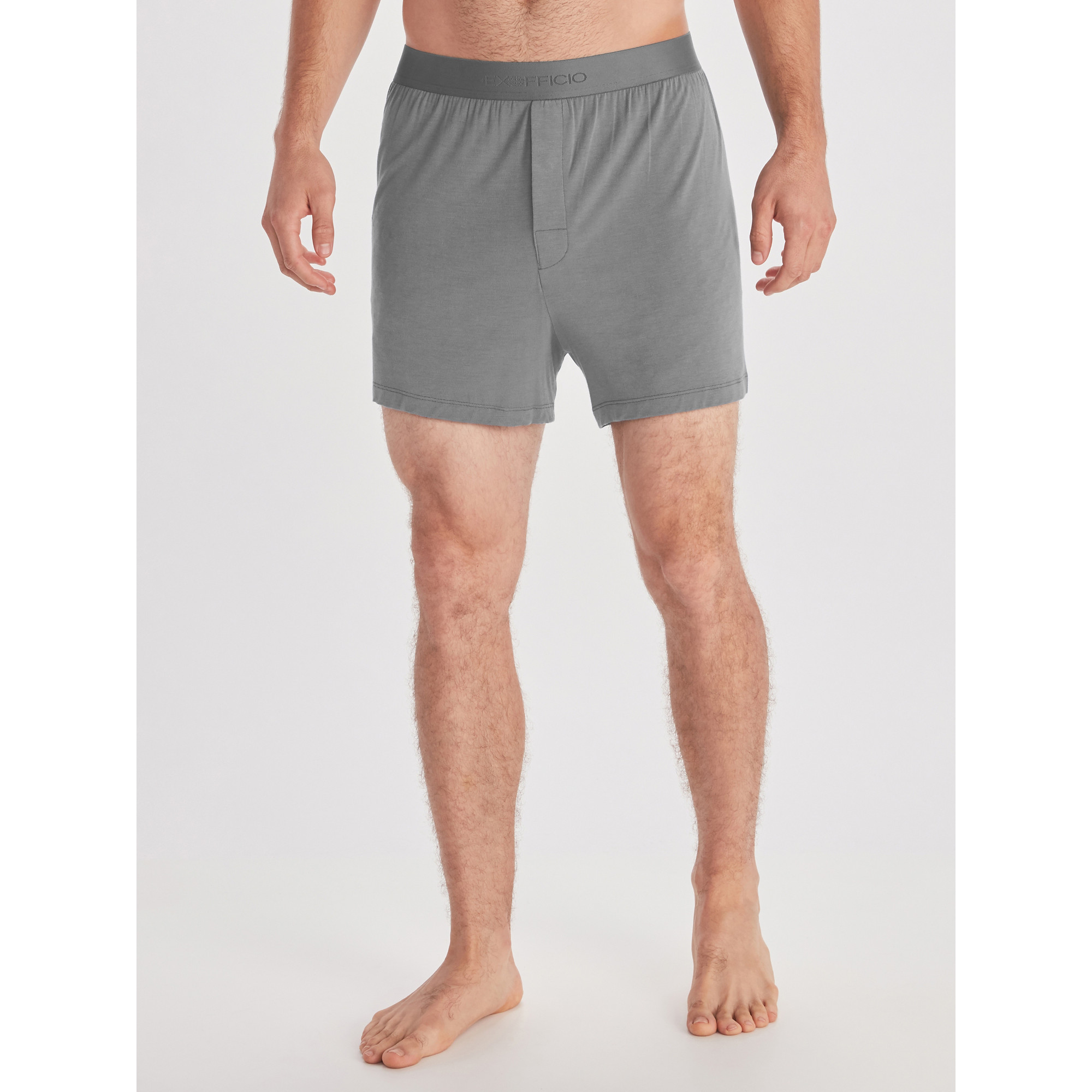 Ex Officio Men's Everyday Breathable Wicking Anti Odor Boxer in Gray (E14105) | Size Medium | HisRoom.com