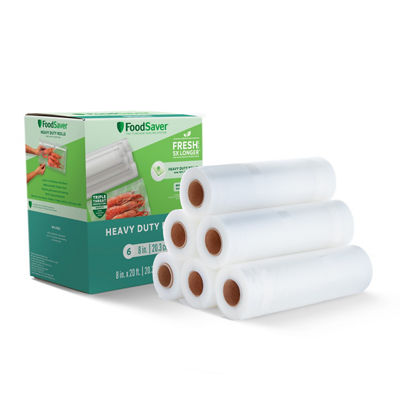 FoodSaver&reg; Heavy Duty 8"x 20' Vacuum Seal Rolls, 6pk with Triple Threat Protection