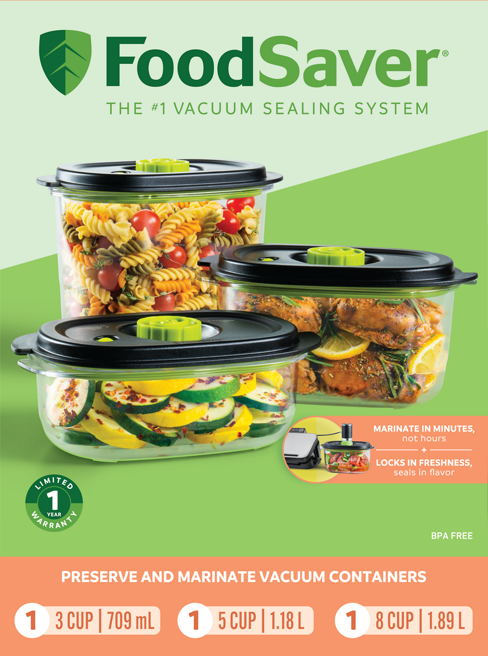 FoodSaver® Preserve & Marinate 3 Cup, 5 Cup, & 8 Cup Containers