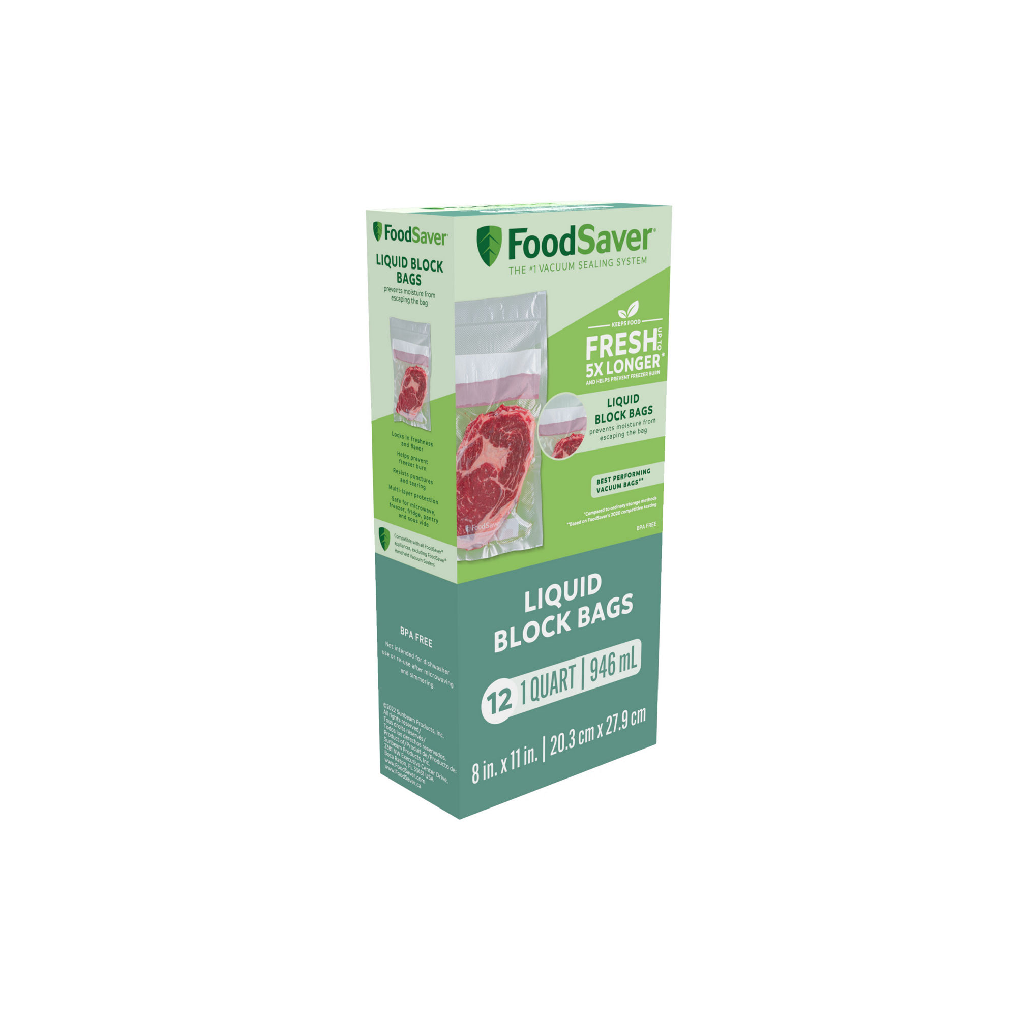 FoodSaver® Liquid Block Vacuum-Seal Quart Bags, 12 Count Foodsaver