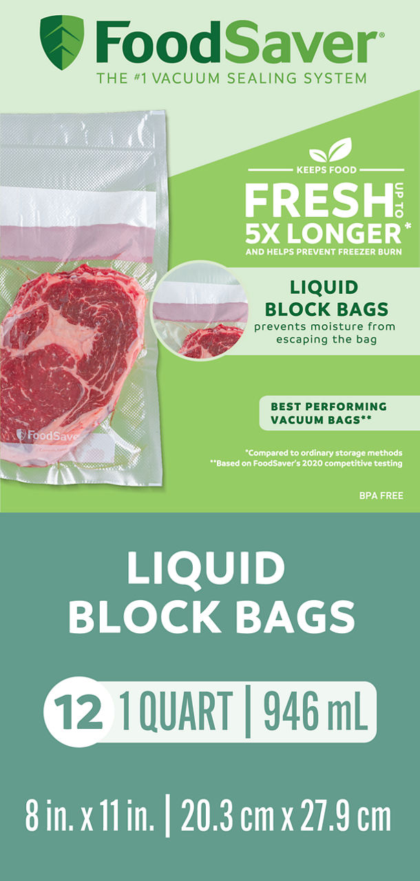 FoodSaver Liquid Block Vacuum-Seal Bags - Thumbnail 2