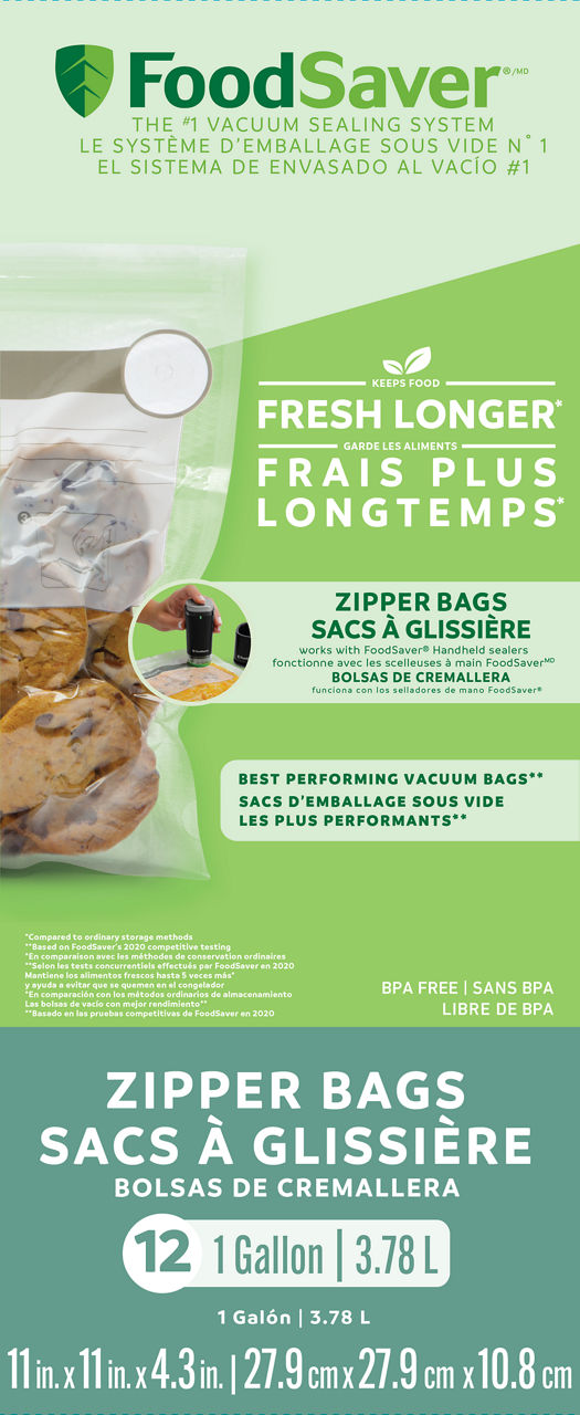 FoodSaver® Vacuum Zipper Gallon Bags, 12 Count Foodsaver