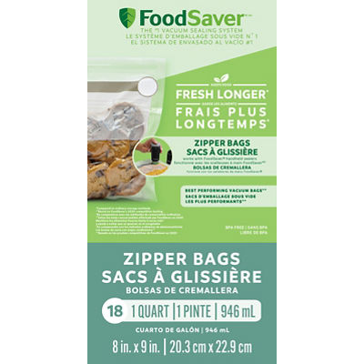 FoodSaver&reg; Vacuum Zipper Quart Bags, 18 Count&nbsp;