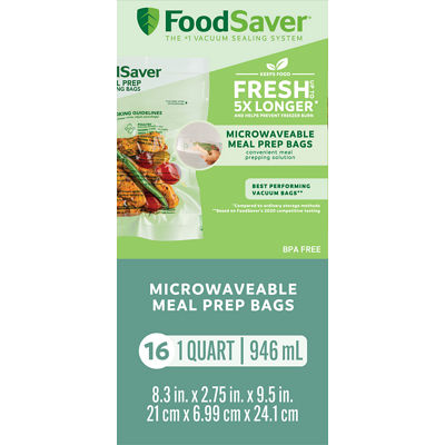 FoodSaver&reg; Microwavable Meal Prep Bags, 1 Quart, 16 Ct.