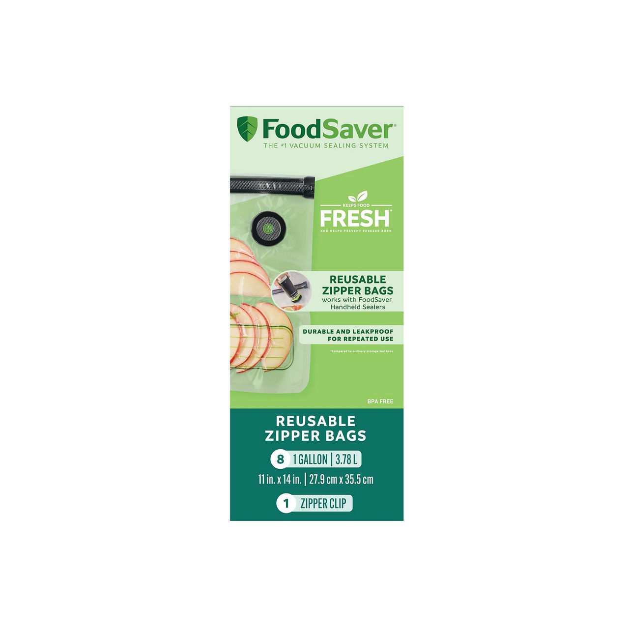 FoodSaver® Reusable Gallon Vacuum Zipper Bags, for Use with