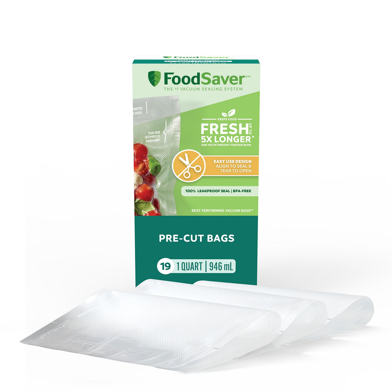 FoodSaver 1-Quart Precut Vacuum Seal Bags - Thumbnail 2