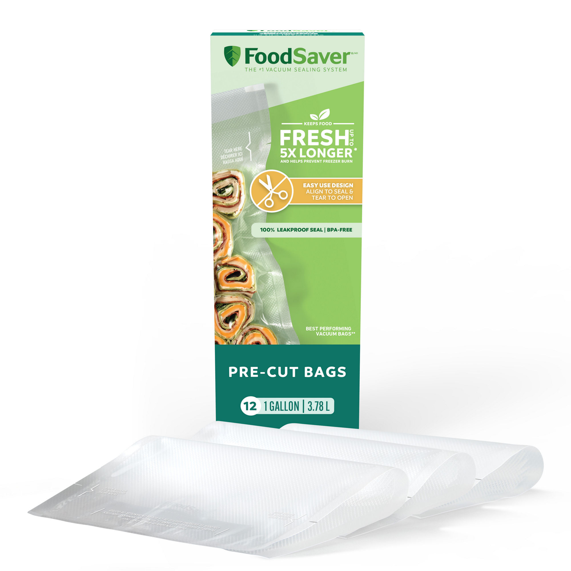 FoodSaver® Gallon Pre-Cut Vacuum Seal Bags, 12 Pack