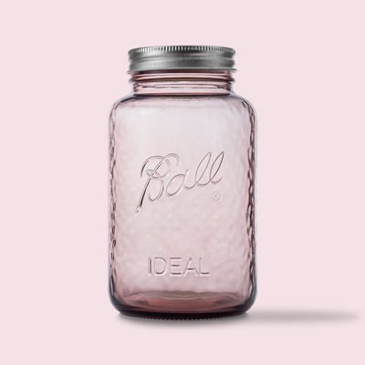 Ball&reg; Color Series 32-Oz Mason Jars, Large Glass Jars with Lids, Regular Mouth Glass Jars Perfect for Canning, Gifting & Decor, 4 Pack, Rose