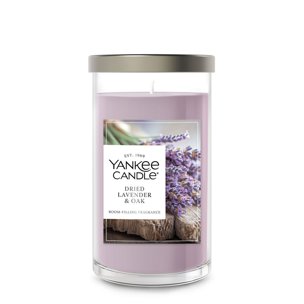 Dried Lavender & Oak​ Medium Pillar Candle | Yankee Candle