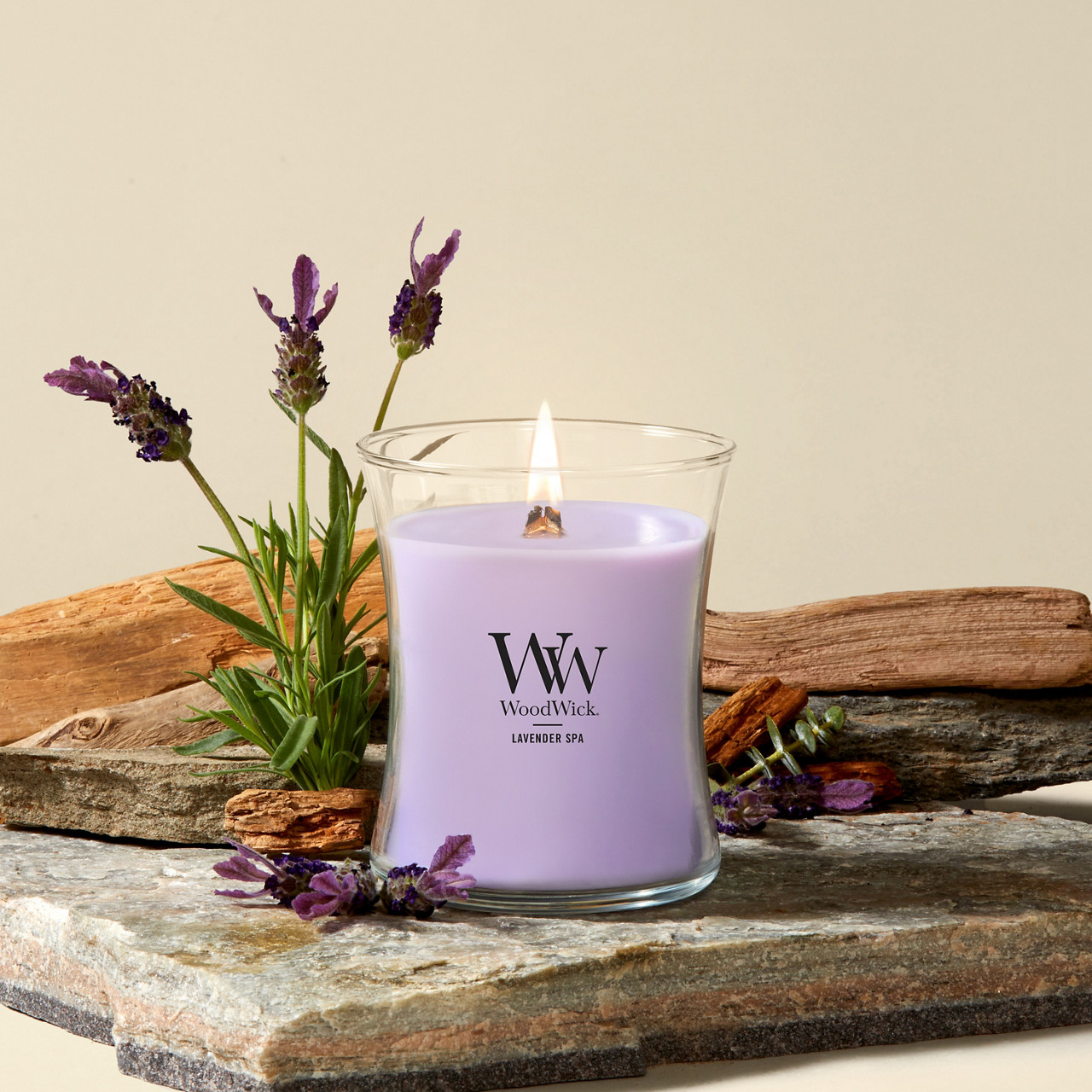 Lavender Spa WoodWick® Medium Hourglass Candle - Medium Hourglass