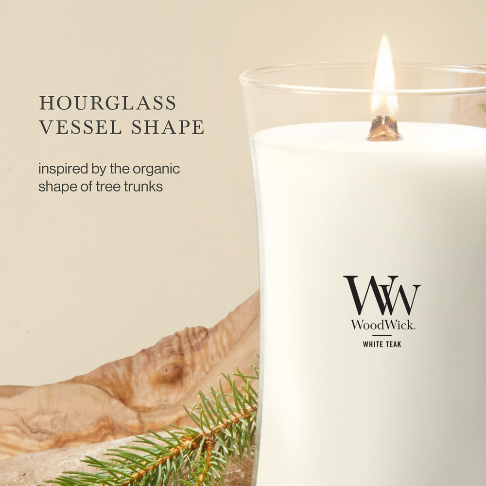 WW wood wick white teak Mサイズ　3個セット White Teak WoodWick® Large Hourglass Candle - Large Hourglass
