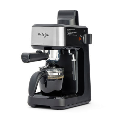 Mr. Coffee&reg; 4-Shot Steam Espresso Machine, Cappuccino Maker, and Latte Maker with Glass Carafe