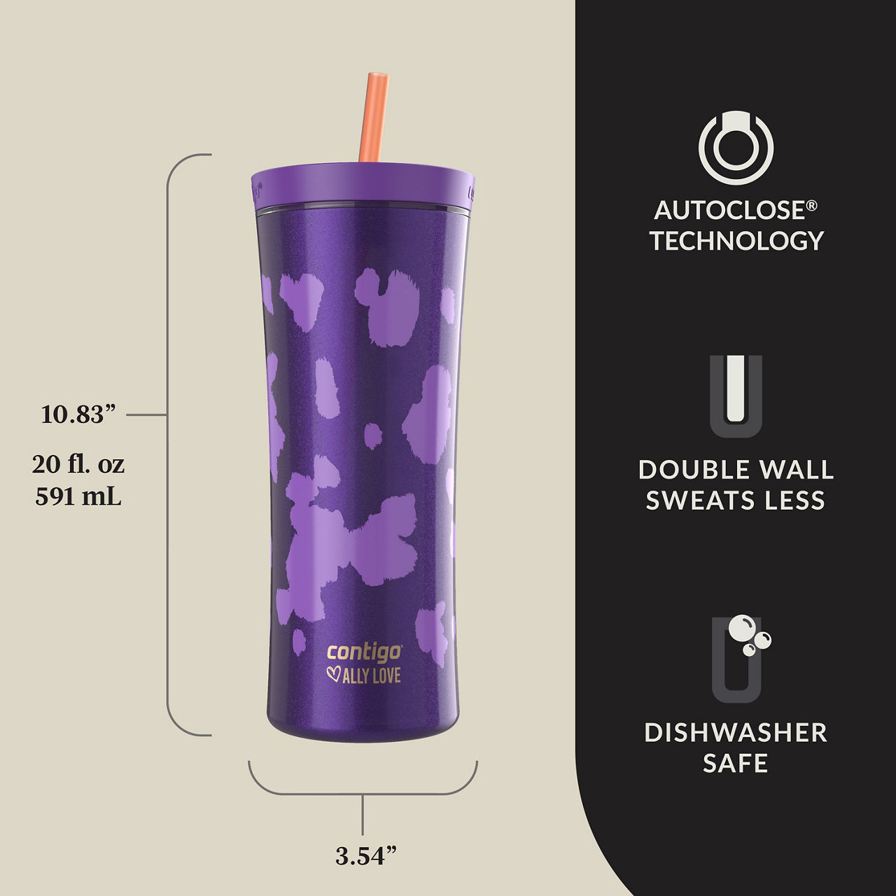 Contigo® x Ally Love Streeterville AUTOCLOSE® Shake & Go® Tumbler