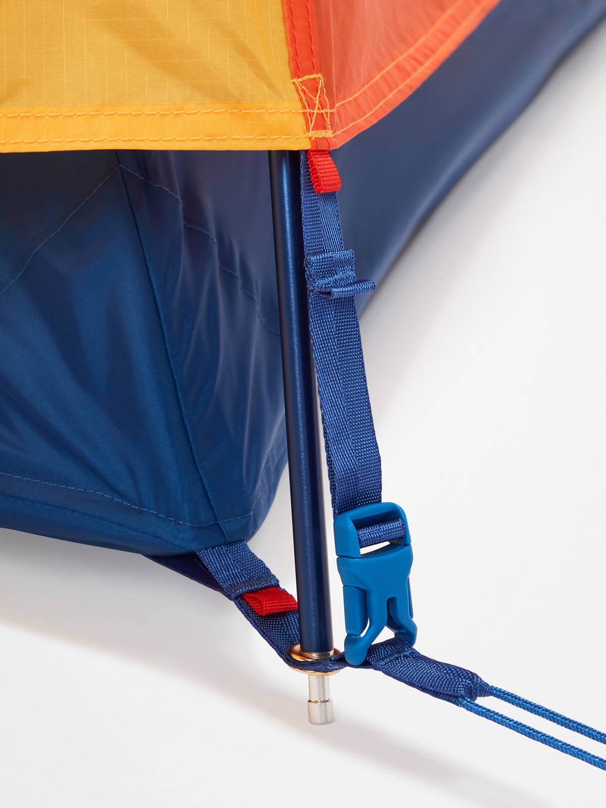Marmot tent pole with quick release rain fly buckle clip