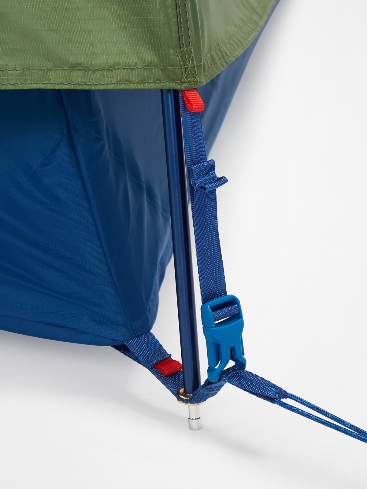 Marmot tent pole with quick release rain fly buckle clip