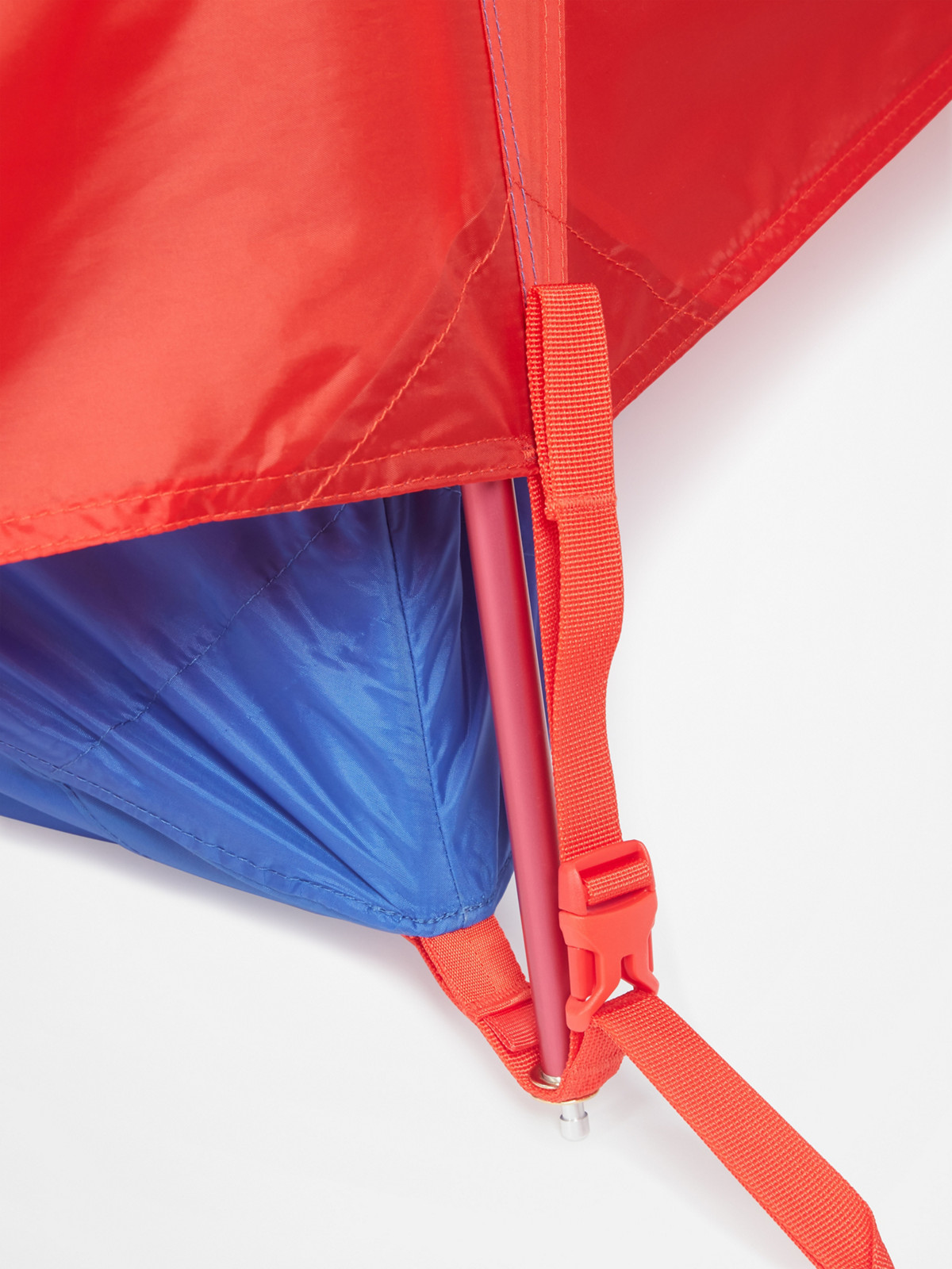 closeup of tent pole