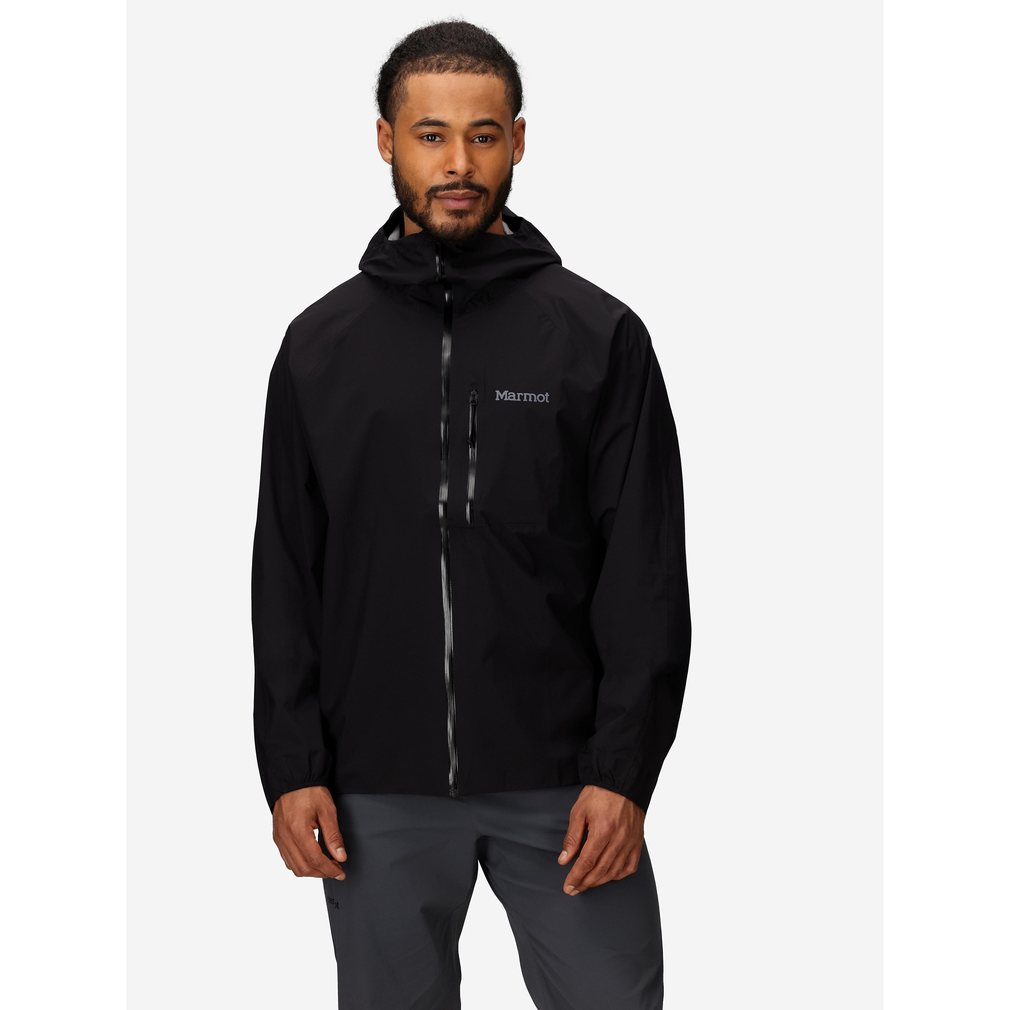 Marmot Men's Superalloy Hooded Packable Rain Jacket - Black