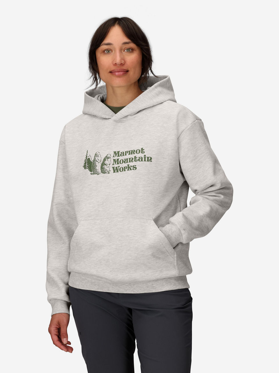 Light Grey Heather/Olive Grove