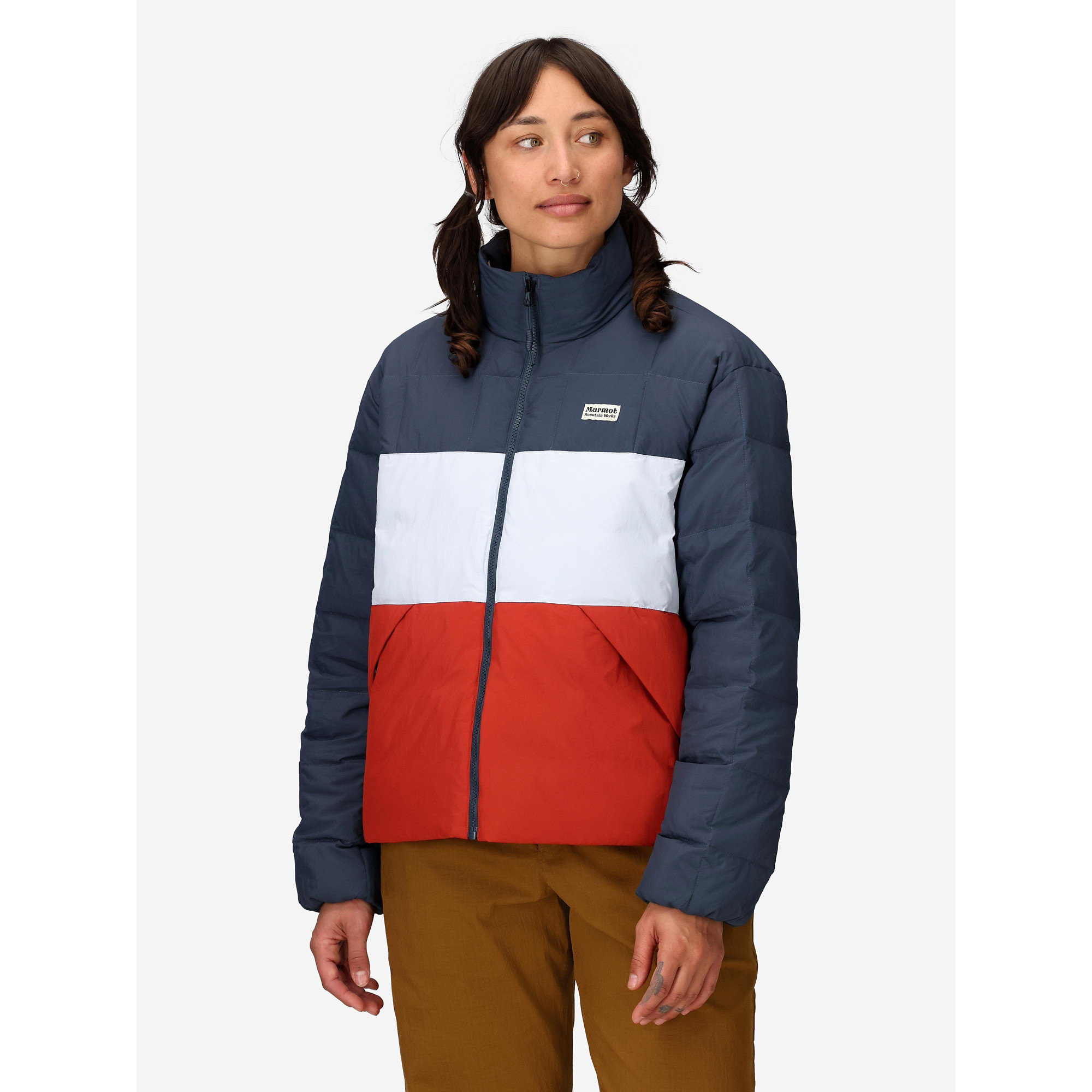 Marmot Women's Ares Down Jacket (Fall 2025) in Thunderhead/Vapor/Sumac