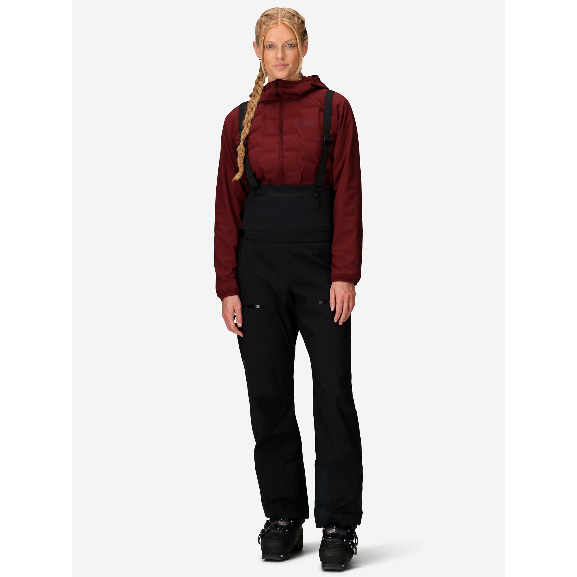 Marmot Women's Solitude UL Bio 1/4 Bib Pant in Black - Size: Medium
