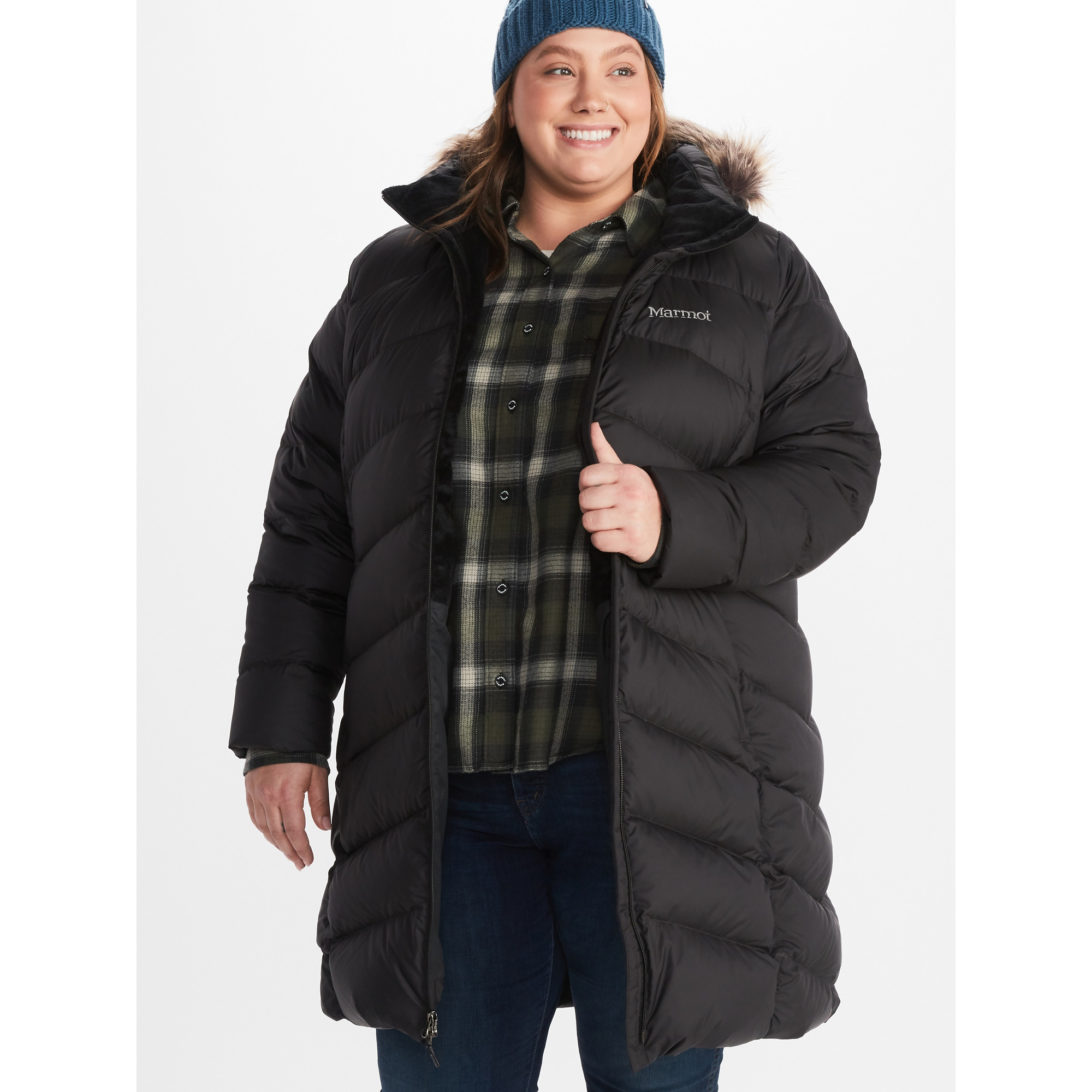 Marmot Women's Montreaux Long Winter Down Hooded Coat - Black