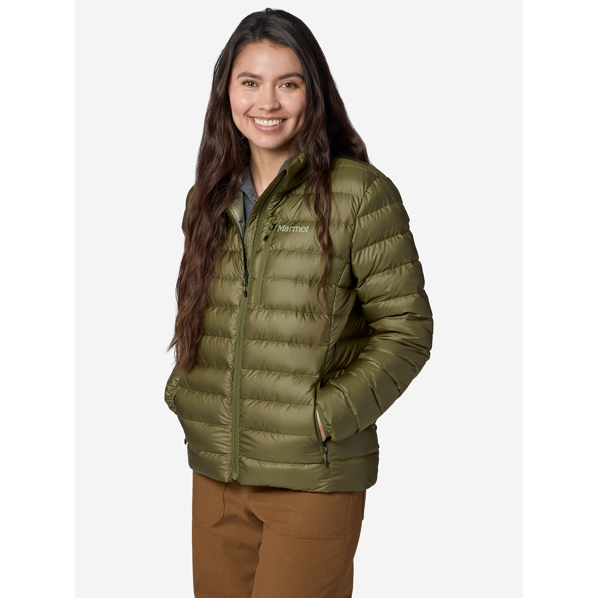 Marmot Women's Highlander Down Jacket in Surplus Green