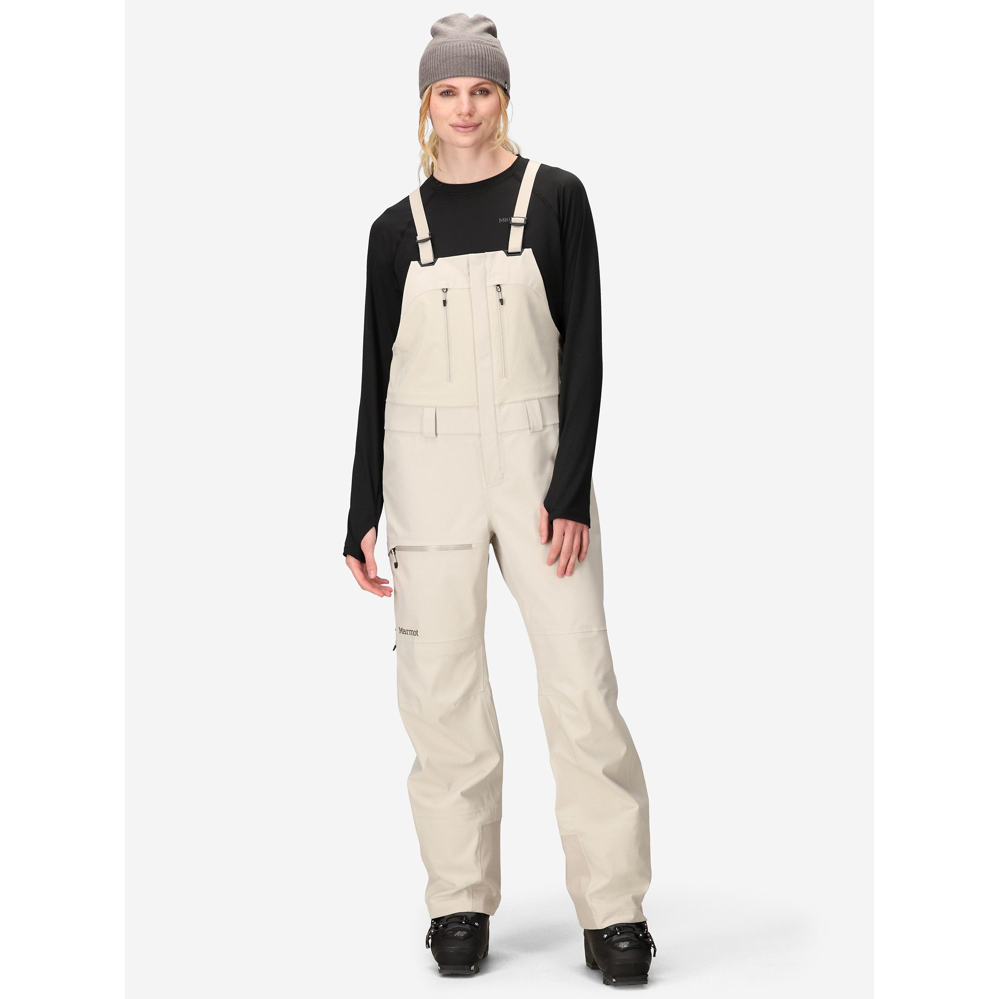 Marmot Women's Refuge Pro Bib Pant in Birch Bark - Size: Large