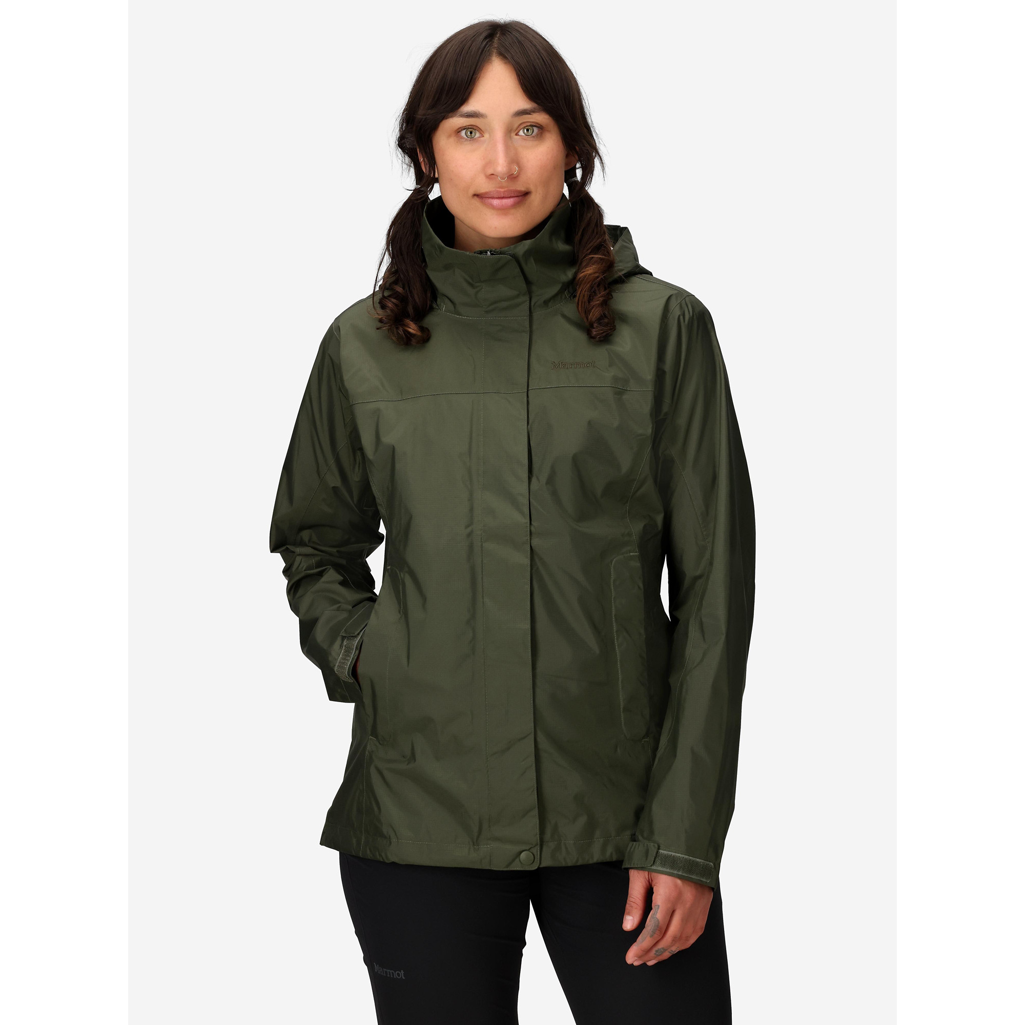 Marmot Women's PreCip Eco Hooded Collar Jackets - Nori