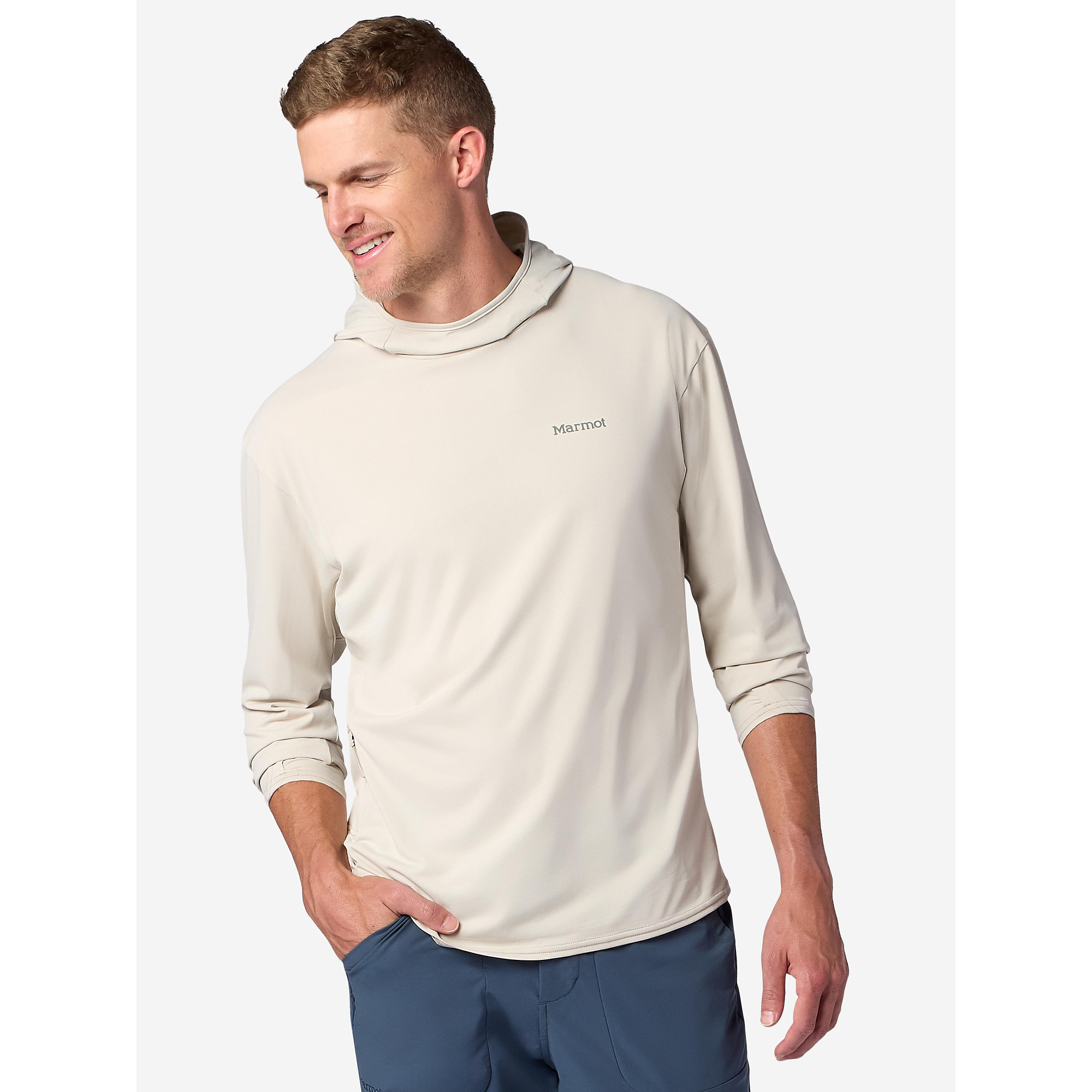 Marmot Men's AirExchange UPF 50 Hoody in Birch Bark