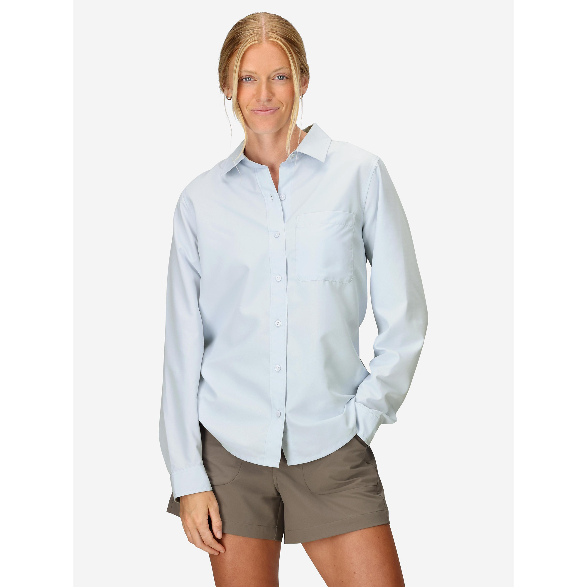 Marmot Women's Air Exchange Upf 40 Ls Classic Collar Shirt - Vapor