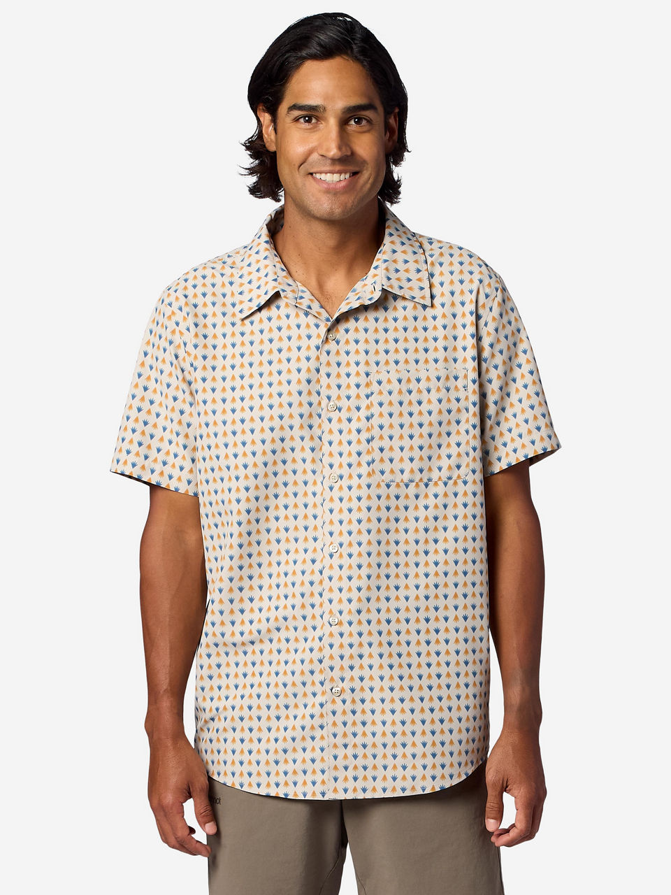 Men's AirExchange UPF 40 Novelty Short-Sleeve Collared Shirt
