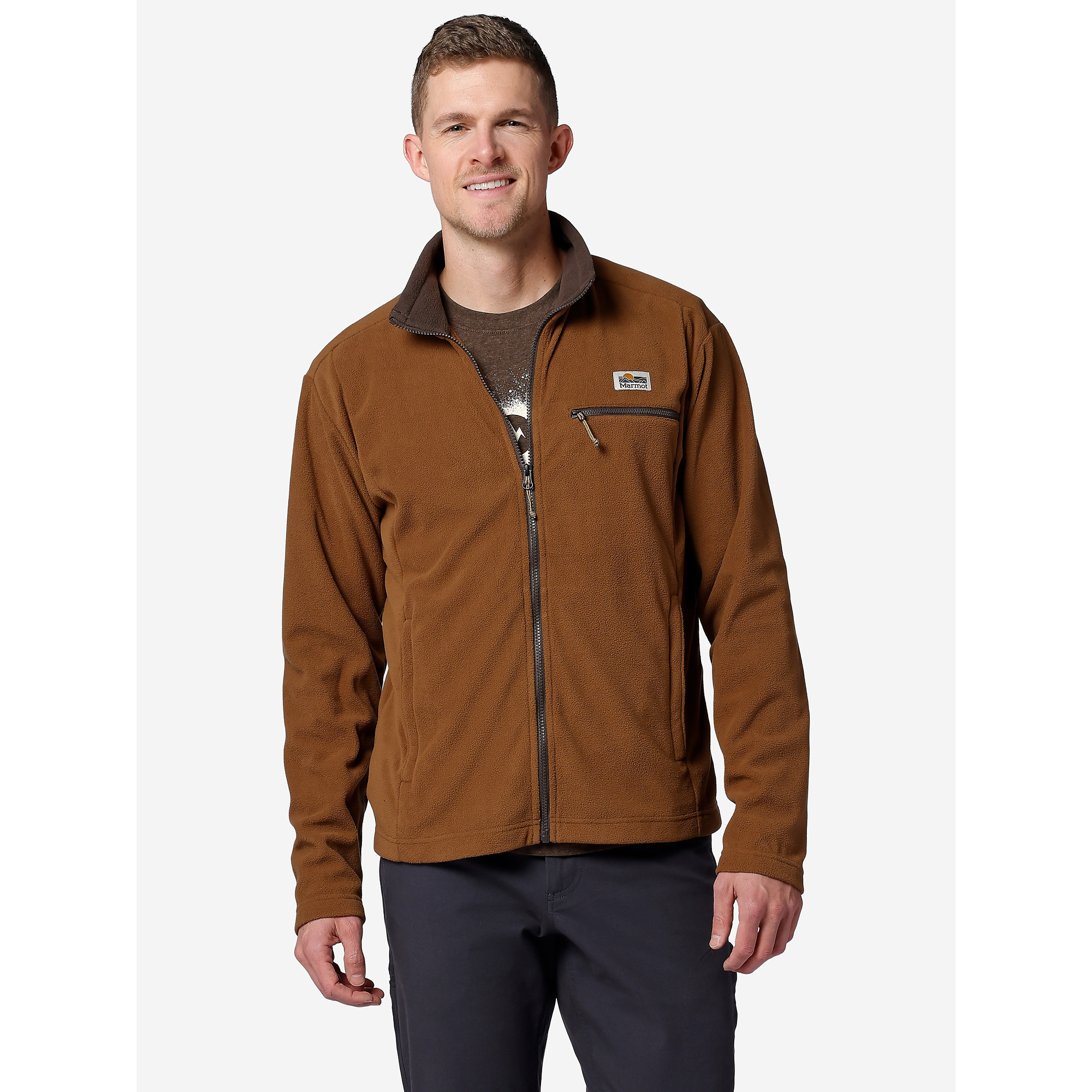 Marmot Men’s Upward Fleece Full-Zip Jacket in Flintstone