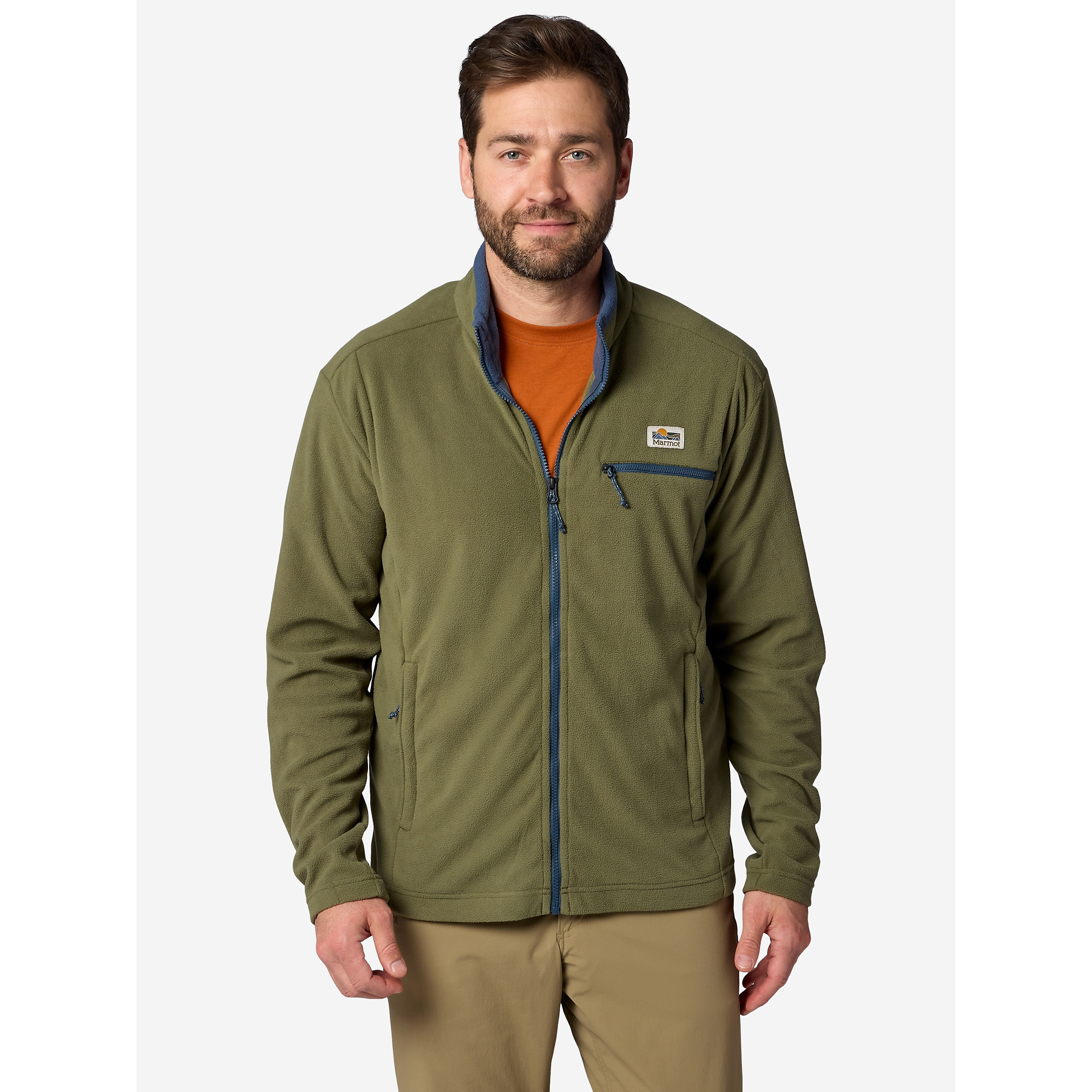 Marmot Men’s Upward Fleece Full-Zip Jacket in Surplus Green