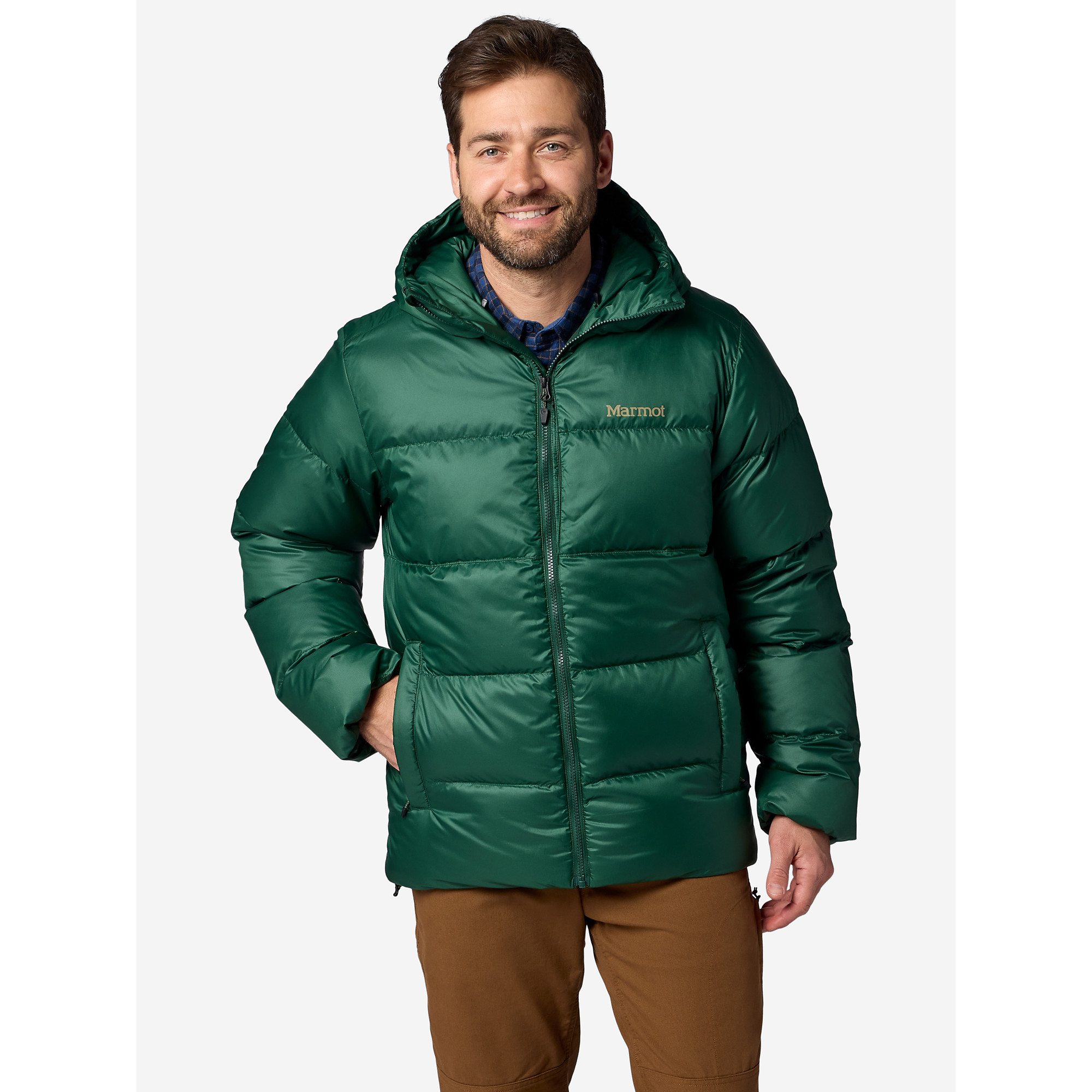Marmot Men's Guides Down Hooded Jacket - Pine Forest