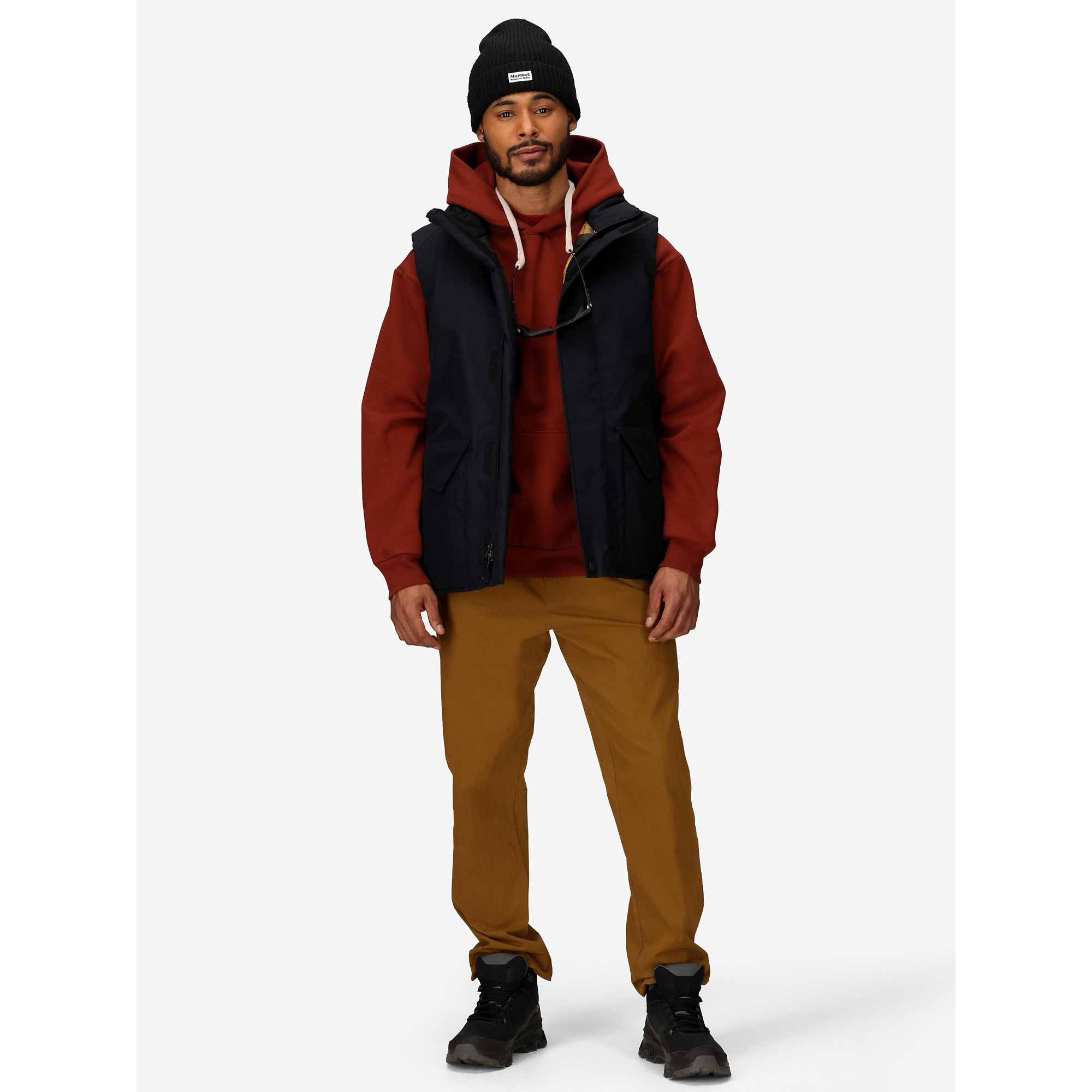 Marmot Men's GORE-TEX® Mammoth Down Vest (Fall 2025) in Black/Jackfruit Marmot Archives