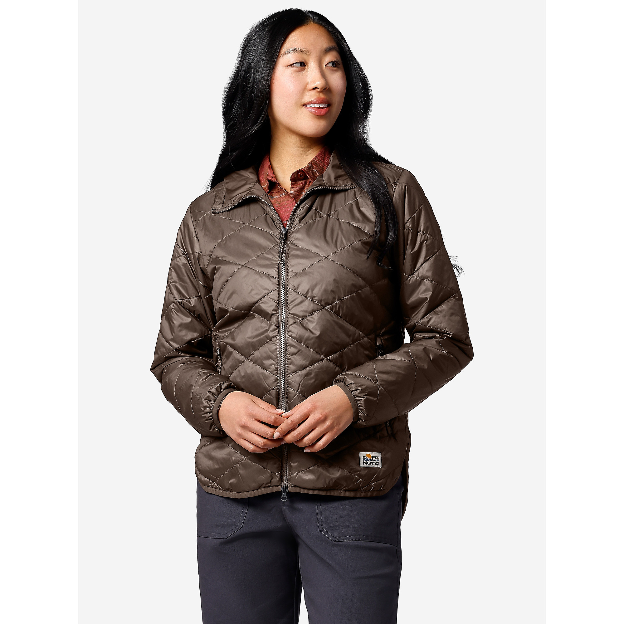 Marmot Women's Onward Long Sleeve Fixed Hoodie - Hickory Nut